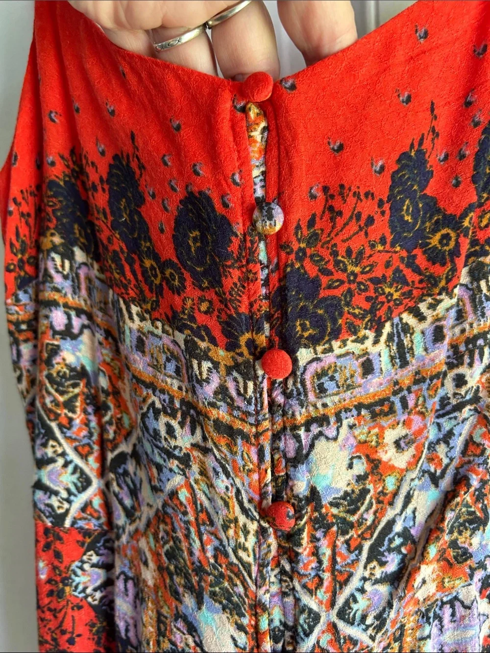 FREE PEOPLE INTIMATELY MORNING SONG MAXI DRESS ACCENTED WITH LACE AT BACK SZ M